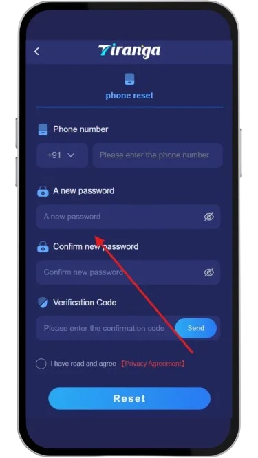 Create a new password